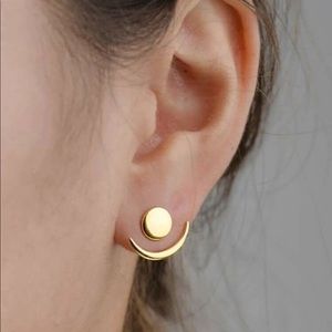 3/$30 Gold Round Swing Stud Earrings